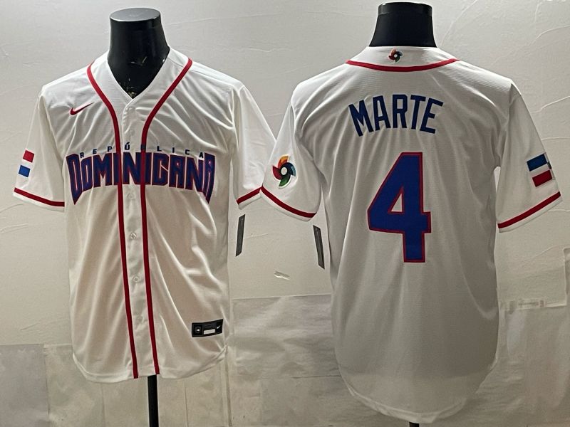 Men 2026 World Cub #4 Marte White Game Nike MLB Jersey style 008->more jerseys->MLB Jersey